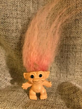 Troll Pencil Topper She 1964 Doll Pink Hair With Blue Eyes 1.  5 " Euc