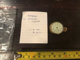 Antique American Waltham Pocket Watch.  Repair Or Parts