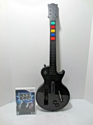 All Black Gibson Les Paul Guitar (rare) Controller For Nintendo Wii W/ Rock Band