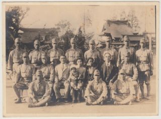 Antique Photo / Soldiers & Civilians In Shanghai,  China / Japanese / C.  1940