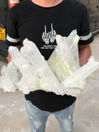23.  2lb Rare Natural Clear Quartz Crystal Cluster Specimen Hyd612