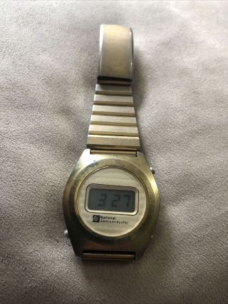 Rare Vintage National Semiconductor Digital Lcd Mens Gents Wristwatch Watch