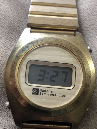Rare Vintage National Semiconductor Digital Lcd Mens Gents Wristwatch Watch 2