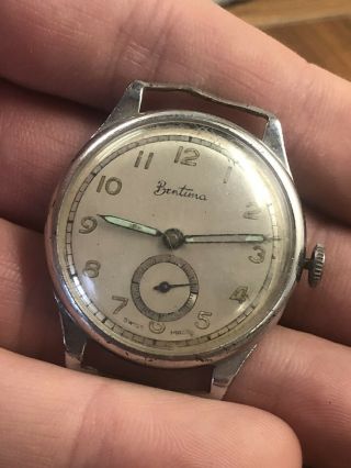 (245) Vintage Bentima Ww2 Military Style Dial Gents Wristwatch