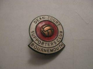 Rare Old Bournemouth Football Supporters Club Enamel Brooch Pin Badge By Gladman