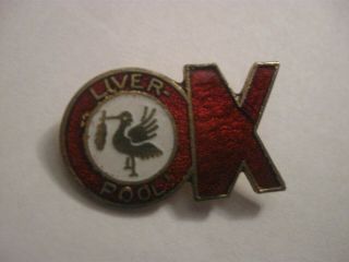 Rare Old Liverpool Football Club Ok Enamel Brooch Pin Badge Coffer
