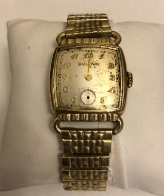 Vintage Antique Bulova Mens Watch 10k Gold Filled Not No Glass Part Only