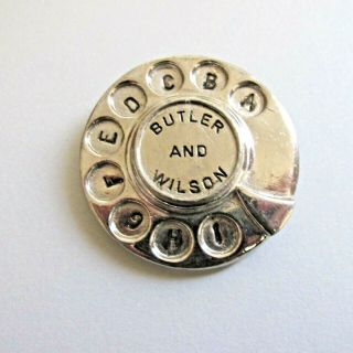 Vtg Butler And Wilson B&w Telephone Rotary Dial Pin Brooch Silver Tone Rare