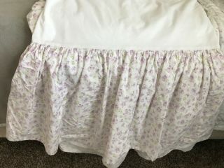 Vintage Ralph Lauren Queen Bed Skirt,  Purple Pansies,  Very Rare