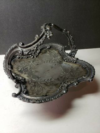 Gorgeous Victorian Silverplate Meriden Footed Calling Card Holder