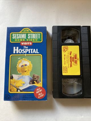 Sesame Street Visits The Hospital Vhs 1990 Random House Rare Big Bird Jim Henson