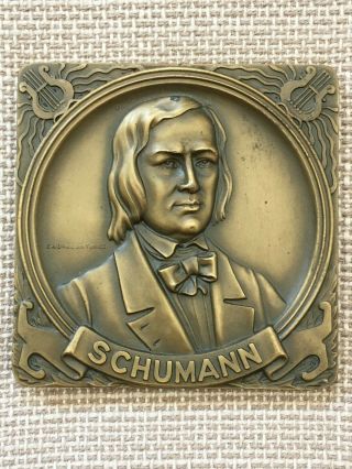 Antique And Rare Bronze Medal Of Schumann Made By Cabral Antunes