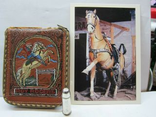 Rare Roy Rogers And Trigger Leather Wallet Silver Bullet And Photo