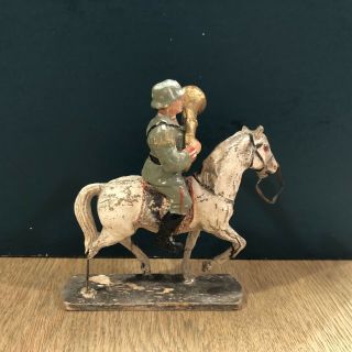 Elastolin: A Rare 10cm Scale German Mounted Bandsman.  Early Pre War C1918