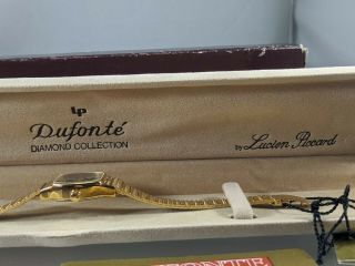 Dufonte Lucien Piccard Women ' s Quartz Gold Dress Watch w/ Diamond Old Stock 3