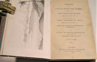NARRATIVE OF A VOYAGE ROUND THE WORLD/RARE 1st Edit/1843/Capt.  SIR EDWARD BELCHER 3