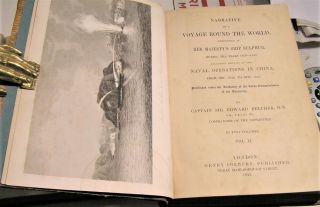 NARRATIVE OF A VOYAGE ROUND THE WORLD/RARE 1st Edit/1843/Capt.  SIR EDWARD BELCHER 4