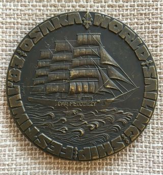 Antique Rare Bronze Medal Of Osaka World Sailing Ship Festival,  1983