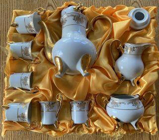 Chekoslovakian Design Demitasse Tea Set 6 Cups