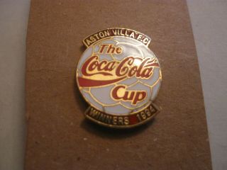 Rare Old 1994 Aston Villa Football Club Coca Cola Cup Win Enamel Press Pin Badge
