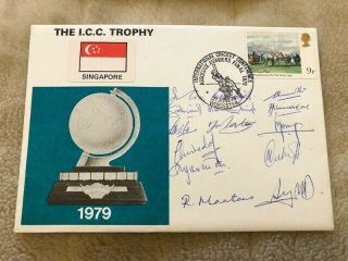 1979 Icc Trophy - Rare First Day Cover - Singapore - Signed X 14 - Whole Team
