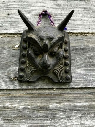 Vintage Japanese Black Devil Wall Mask