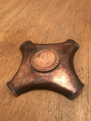 Rare 1707 George Iii Copper Penny Coin Tray 300,  Years Old