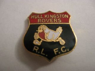 Rare Old Hull Kingston Rovers Rugby League Football Club Enamel Brooch Pin Badge