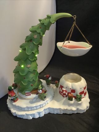Rare Yankee Candle Hanging Tart Warmer Penguin Christmas Tree Musical Lightsupk1