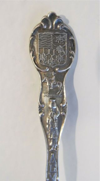 Vintage Fred Harvey Sterling Silver Double - Sided Spoon Indian Swastika