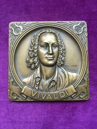 Antique And Rare Bronze Medal Of Vivaldi Made By Cabral Antunes