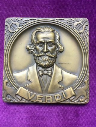 Antique And Rare Bronze Medal Of Verdi Made By Cabral Antunes