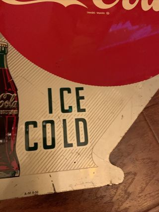 Vintage Double Sided Drink Coca - Cola Flange Sign Ice Cold A - M 9 - 50 Rare 4
