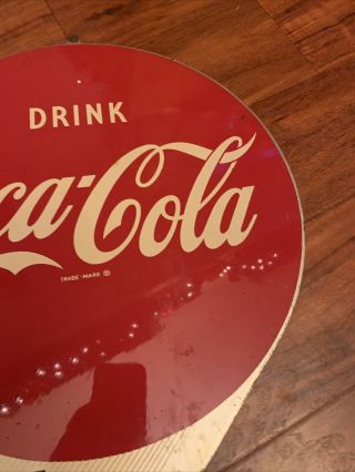 Vintage Double Sided Drink Coca - Cola Flange Sign Ice Cold A - M 9 - 50 Rare 6