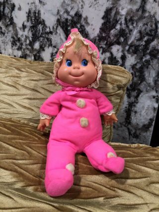 11 " Vintage 1970 Mattel Baby Beans Pink Bitty Doll Stuffed Animal Plush Bean Toy