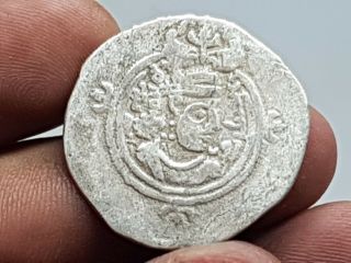 Rare Uncertain Sasanian Silver Coin 450 - 700 Ad 4.  9 Gr 30 Mm