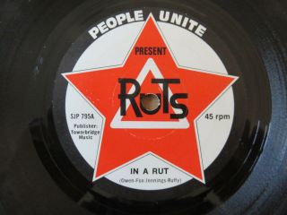 Ruts In A Rut People Unite 7 " Rare Black Ring 1st Uk Pressing Sjp795