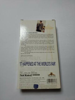 It Happened at the Worlds Fair VHS Elvis Presley Rare 1963 Movie 1988 Tape MGM 2