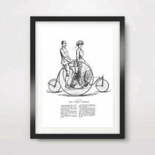 Victorian Bike Art Print Poster Vintage Illustration Diagram Cycling Bicycle