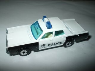 Matchbox Lesney Superfast 59 Mercury Police Car White,  " Police " Tampo