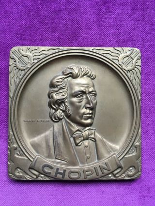Antique And Rare Bronze Medal Of Chopin Made By Cabral Antunes