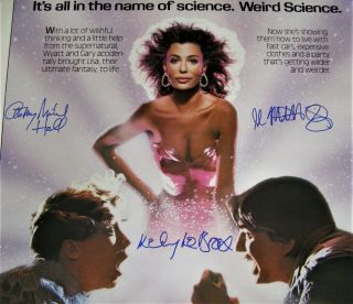 Weird Science Cast Signed 1 - Sheet Movie Poster Photo Proof Very Rare x3 2