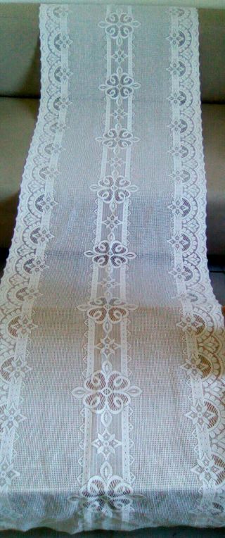 French Vintage White Long Lace Curtain Panel
