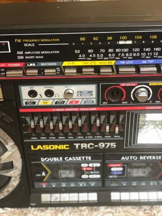 Lasonic TRC - 975 Jumbo Boombox Ultra Rare Vintage Ghetto Blaster 5