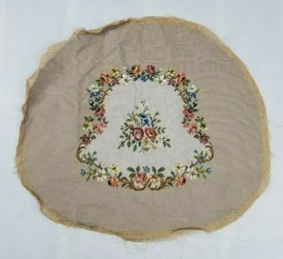 Vintage Needlework Tapestry Hand Stitched Flower Chair Or Cushion Cover 70x70cm