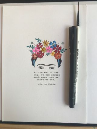 Frida Kahlo Quote Hand Painted And Vintage Typed (not A Print)