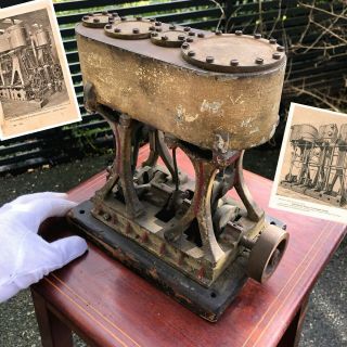 Wow Rare Antique 1800s Big American Marine Compound Live Steam Engine Toy Model