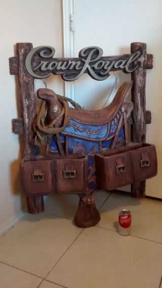 Rare Crown Royal Cowboy Saddle Display Wall Hanging Vintage Sign - Make Offer