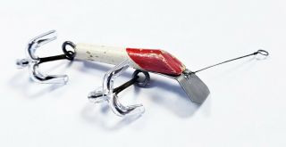 Very Rare Small Sized Wegner Diving Minnow Lure In White Red Head Wi 1946