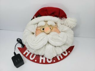 Vintage Rare Fiber Optic Color Changing Santa Claus For Wall / Door - Christmas
